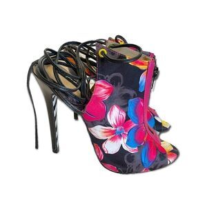 ❤️SOLD❤️Alejandra G. Wrap Around Leather Ankle Ties/Peep-Toe Heels |Size:38|